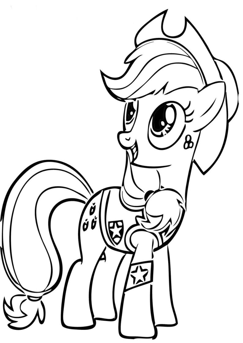 Kolorowanka zapatrzona Applejack